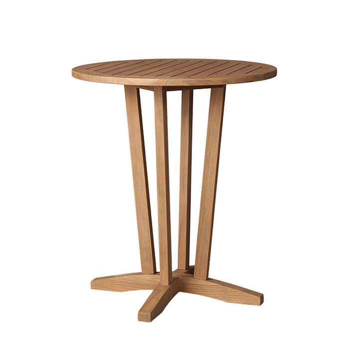 Lloyd Flanders Teak 30" Round Balcony Table in Antique Gray Finish