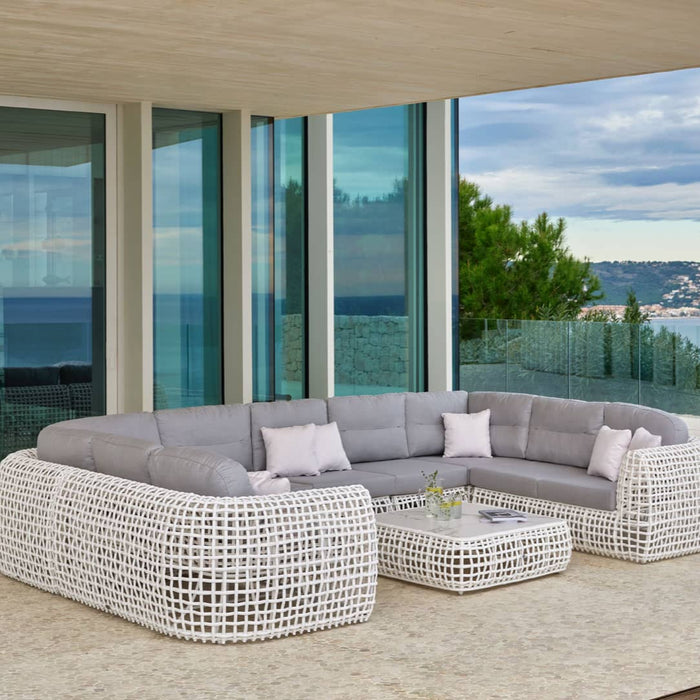 Skyline Design Dynasty 10-Piece Sectional Set with Sunbrella Cushions - White Mushroom
