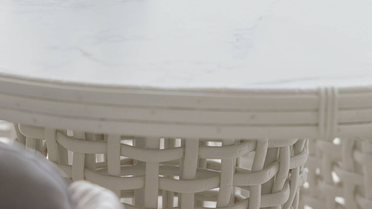 Skyline Design Dynasty 7-Piece Dining Set with Sunbrella Cushion - Kubu Mushroom