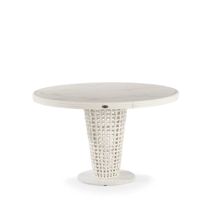 Skyline Design Dynasty Round Dining Table with Glass