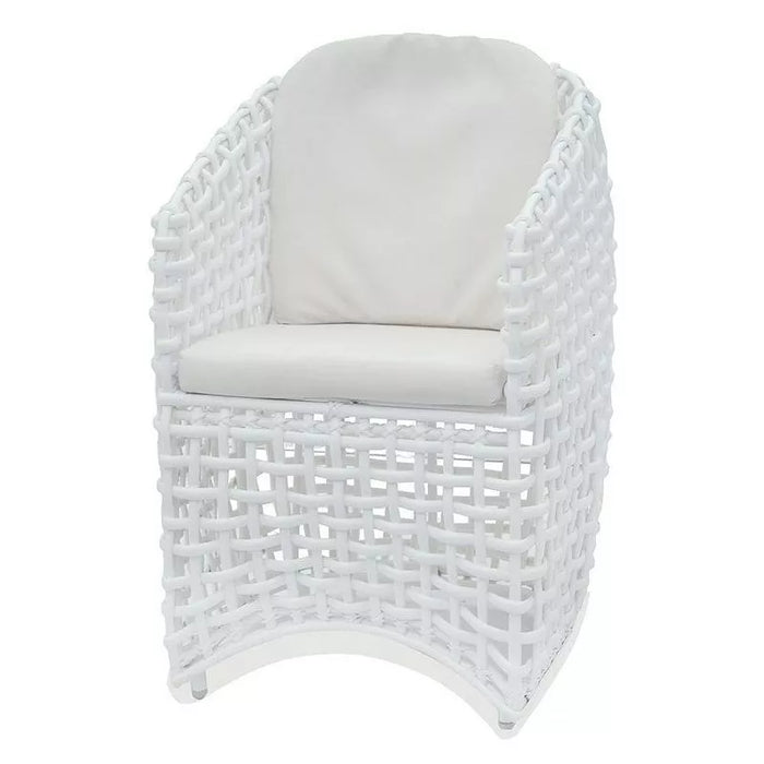 Skyline Design Dynasty 5-Piece Dining Set with Sunbrella Cushion - White Mushroom