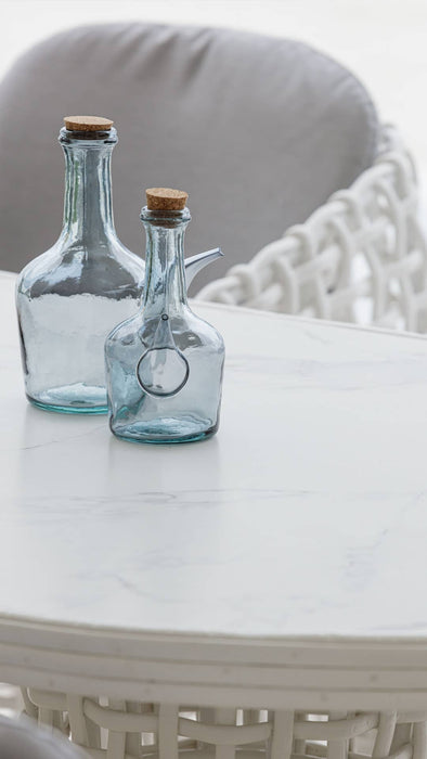 Skyline Design Dynasty 7-Piece Dining Set with Sunbrella Cushion - Kubu Mushroom