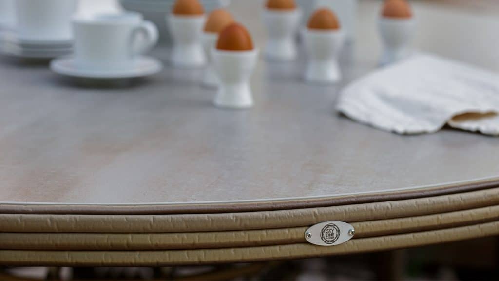 Skyline Design Ruby Round Dining Table with Glass