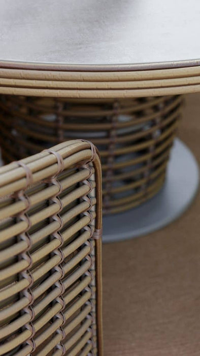 Skyline Design Ruby Round Dining Table with Glass