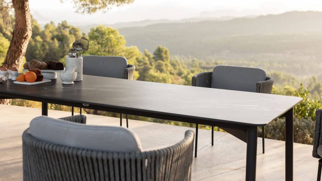 Skyline Design Boston Rectangular Dining Table with Glass