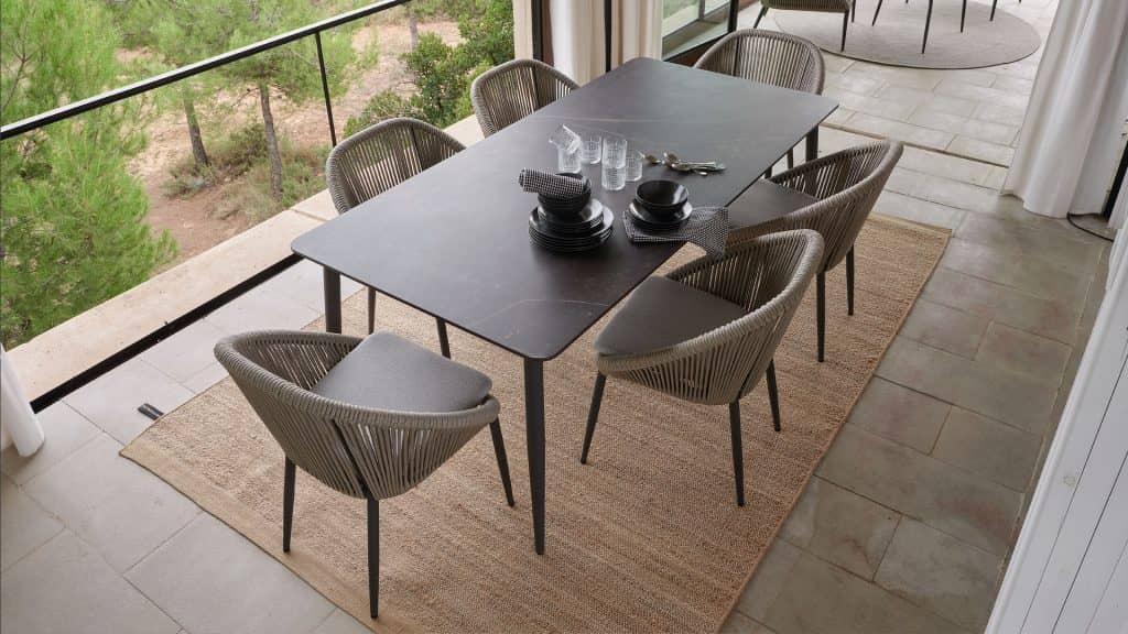 Skyline Design Rodona Rectangular Dining Table with Glass