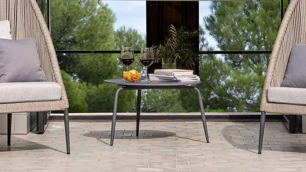 Skyline Design Rodona Side Table with Glass