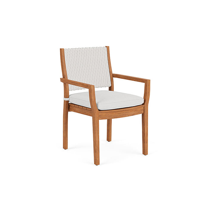 Lloyd Flanders Teak Loom Back Teak Dining Armchair