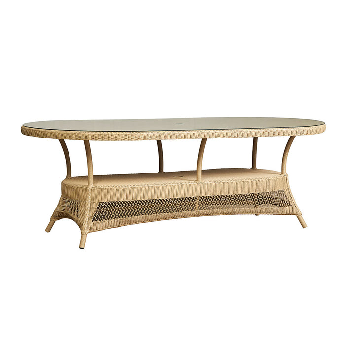 Universal Loom 85" Oval Umbrella Dining Table