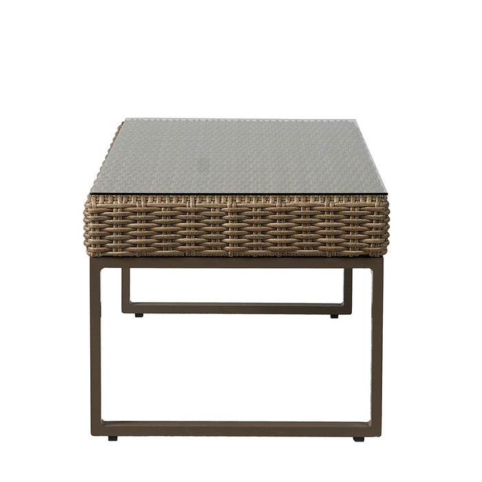 Lloyd Flanders Milan 48.5" Rectangular Cocktail Table in Brushwood Finish