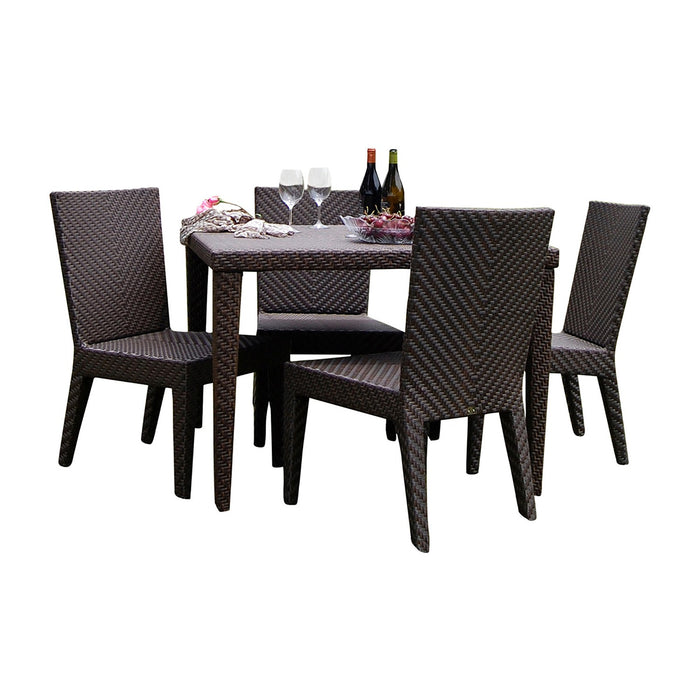 Atlantis 5-Piece Square Dining Side Chair Set with Cushions