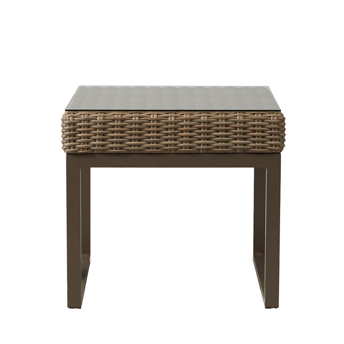 Lloyd Flanders Milan 25" Square End Table in Brushwood Finish