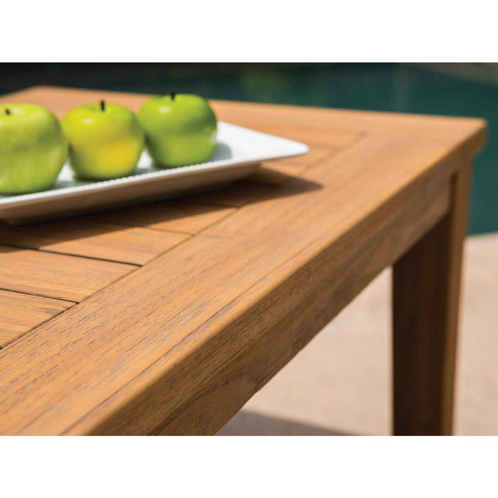 Lloyd Flanders Teak 45" Rectangular Tapered Leg Cocktail Table in Antique Gray Finish