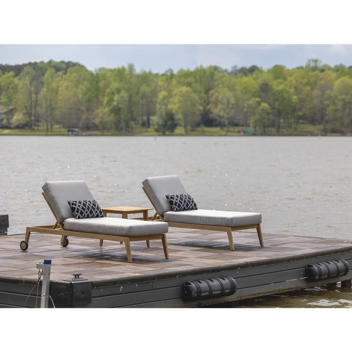 Lloyd Flanders Alpine 24" Square End Table in Natural Teak Finish