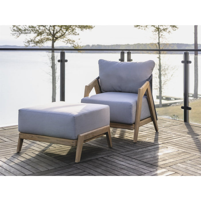 Lloyd Flanders Alpine Ottoman in Natural Teak Finish