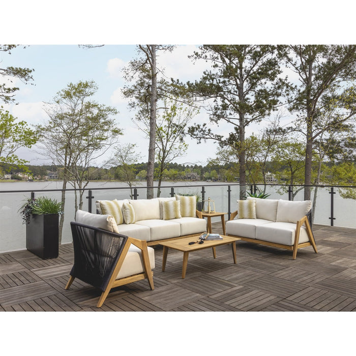 Lloyd Flanders Alpine 48" Rectangular Cocktail Table in Natural Teak Finish