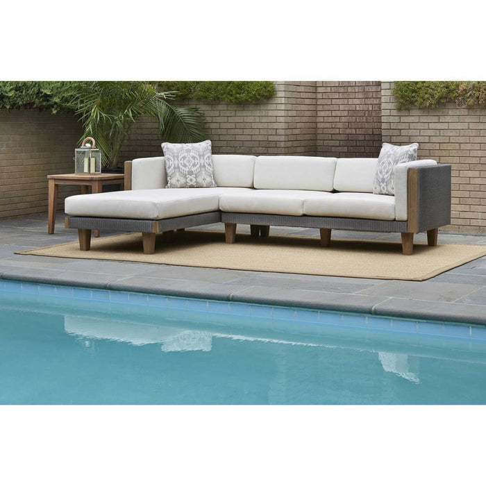 Lloyd Flanders Teak 24" Square Tapered Leg End Table in Antique Gray Finish