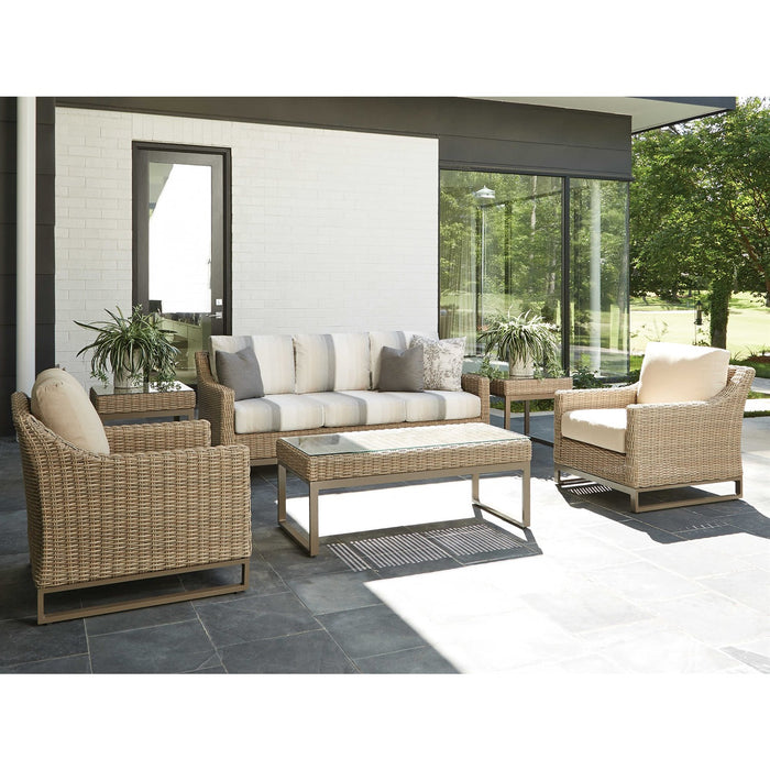 Lloyd Flanders Milan 48.5" Rectangular Cocktail Table in Brushwood Finish