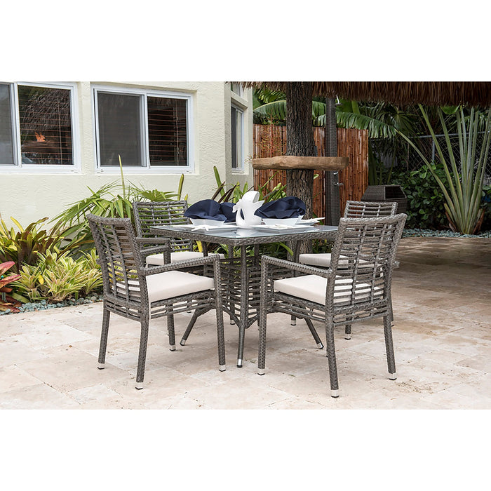 Panama Jack Graphite 5-Piece Armchair Dining Set with Cushions