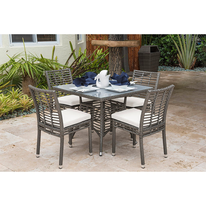Panama Jack Graphite 5-Piece Side chair Dining Set with Cushions