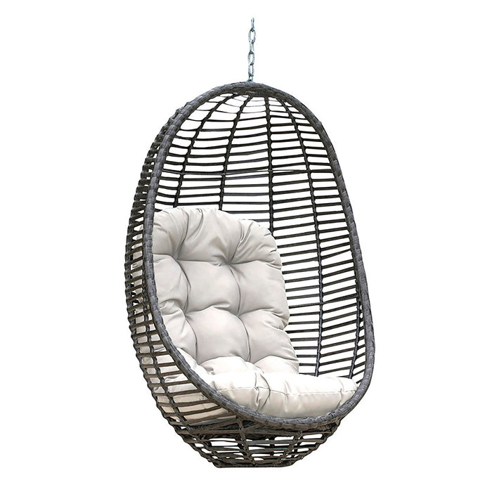 Panama Jack Graphite Woven Hanging Chair with Cushion