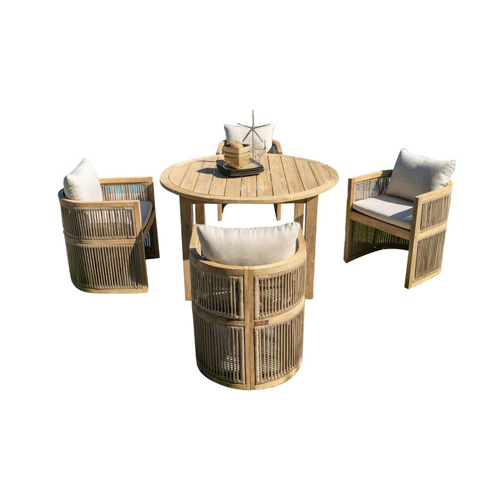 Panama Jack Cabo 5-Piece Barrel Round Dining Set