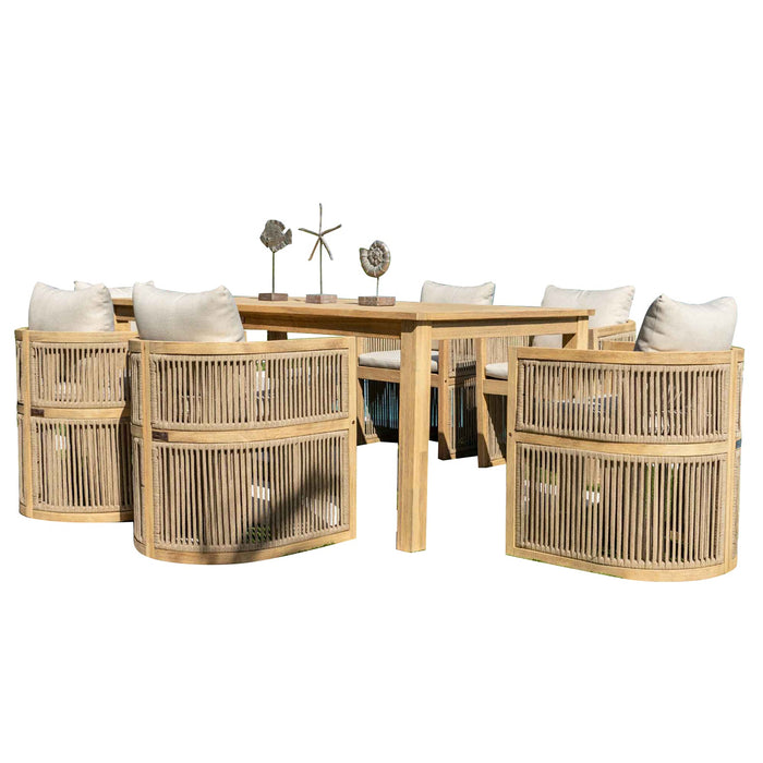 Panama Jack Cabo 7-Piece Barrel Rectangular Dining Set