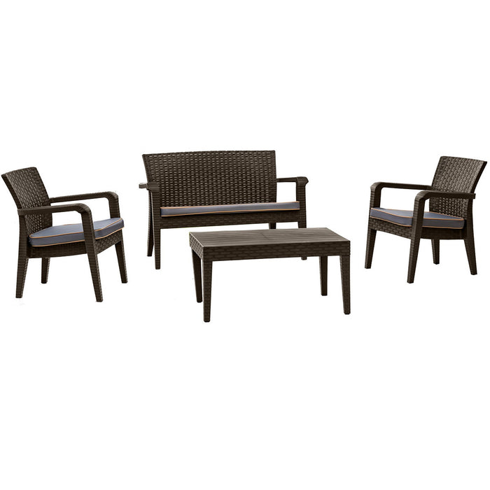 Alaska 4-Piece Seating Set with Cushions - Brown