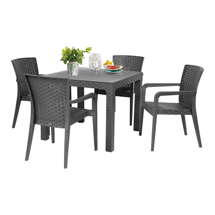 Alberta 5-Piece Dining Set - Anthracite