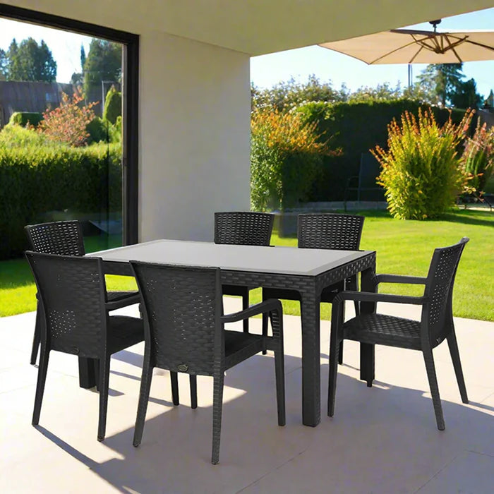 Alberta 7-Piece Dining Set-Brown