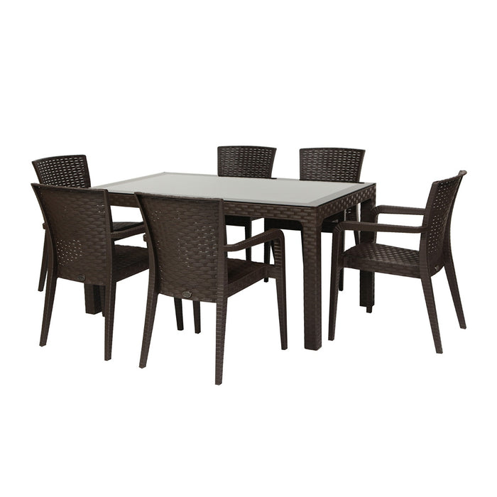 Alberta 7-Piece Dining Set-Brown