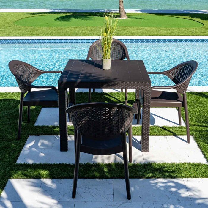 Mona 5-Piece Dining Set - Brown