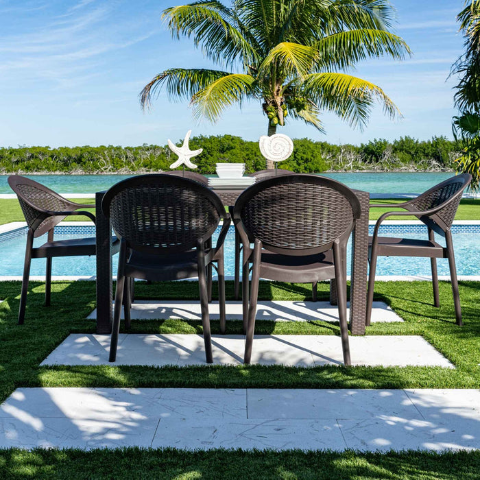 Mona 7-Piece Dining Set - Brown