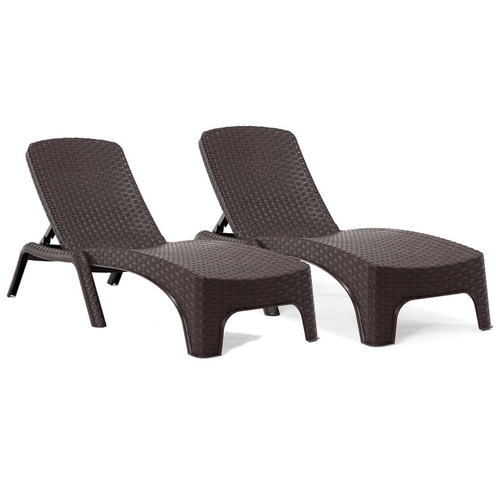 Roma Set of 2 Chaise Lounger - Brown