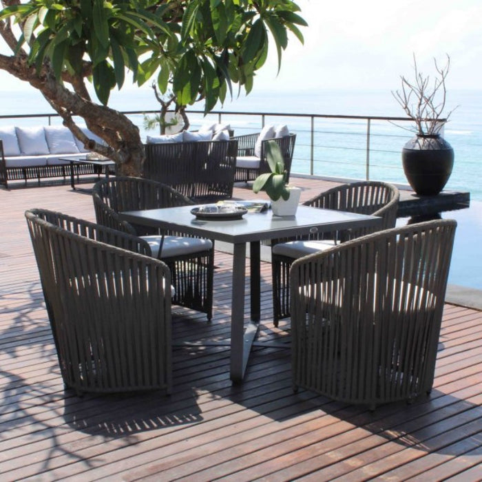 Skyline Design Horizon Square Dining Table with Glass