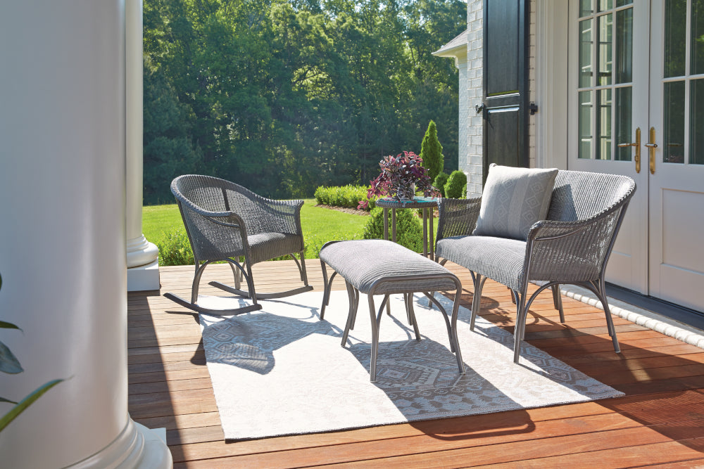 All Seasons Settee Ottoman with Padded Seat