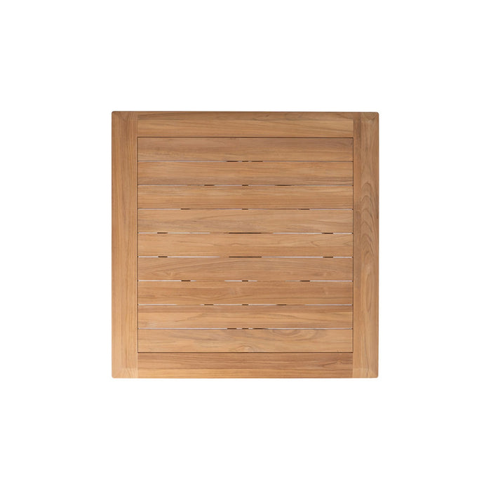 Lloyd Flanders Alpine 48" Pedestal Dining Table in Natural Teak Finish