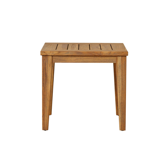 Lloyd Flanders Teak 24" Square Tapered Leg End Table in Antique Gray Finish