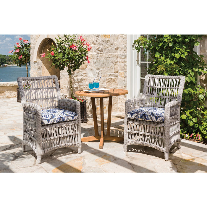 Lloyd Flanders Teak 30" Round Bistro Table in Antique Gray Finish