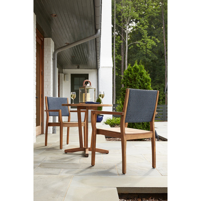 Lloyd Flanders Teak 30" Round Bistro Table in Antique Gray Finish