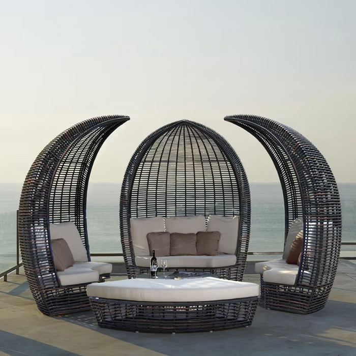 Skyline Design Halo Ottoman with Sunbrella Cushions