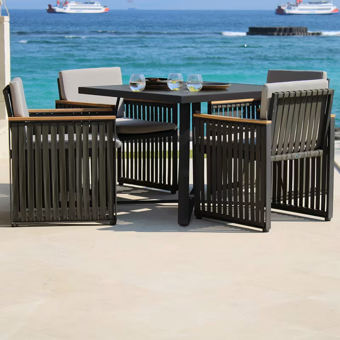 Skyline Design Horizon Square Dining Table with Glass