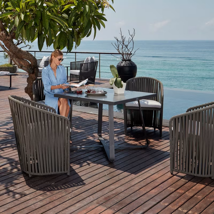 Skyline Design Horizon Square Dining Table with Glass