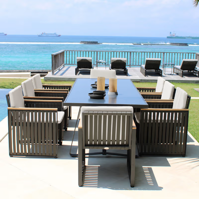 Skyline Design Horizon Rectangular Dining Table with Glass