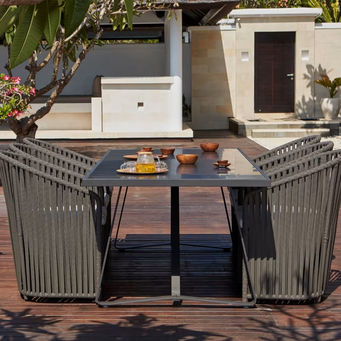 Skyline Design Horizon Rectangular Dining Table with Glass