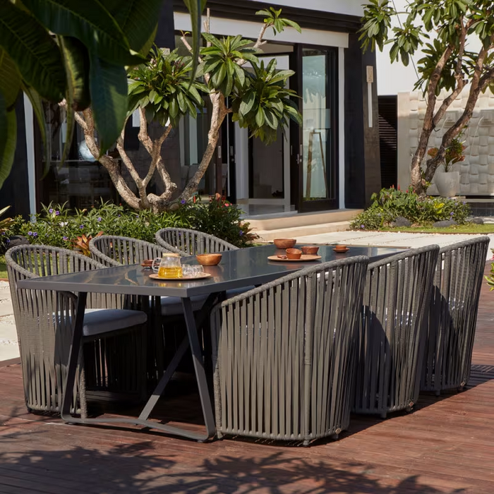 Skyline Design Horizon Rectangular Dining Table with Glass