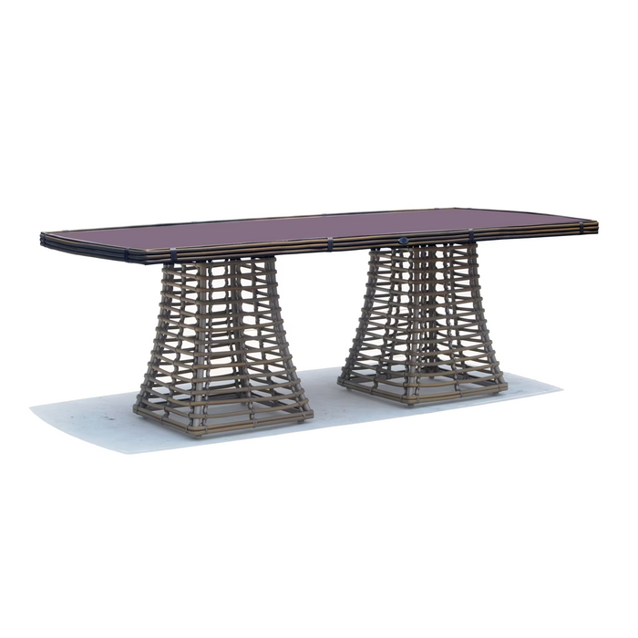 Skyline Design Ruby Rectangular Dining Table with Glass