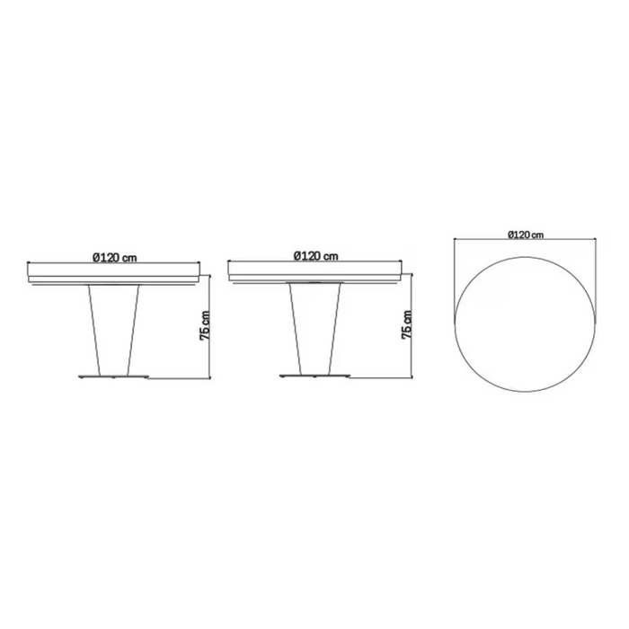 Skyline Design Dynasty Round Dining Table with Glass