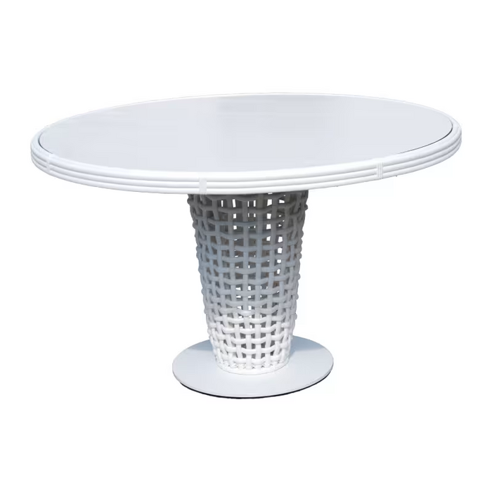 Skyline Design Dynasty Round Dining Table with Glass
