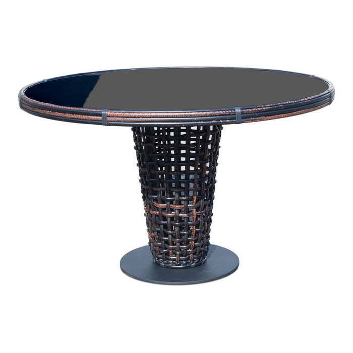 Skyline Design Dynasty Round Dining Table with Glass
